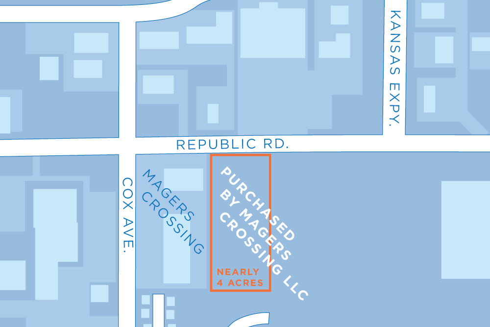 Honolulu resident Phil Leas sells nearly 4 acres on Republic Road, outlined above, to Magers Crossing LLC.