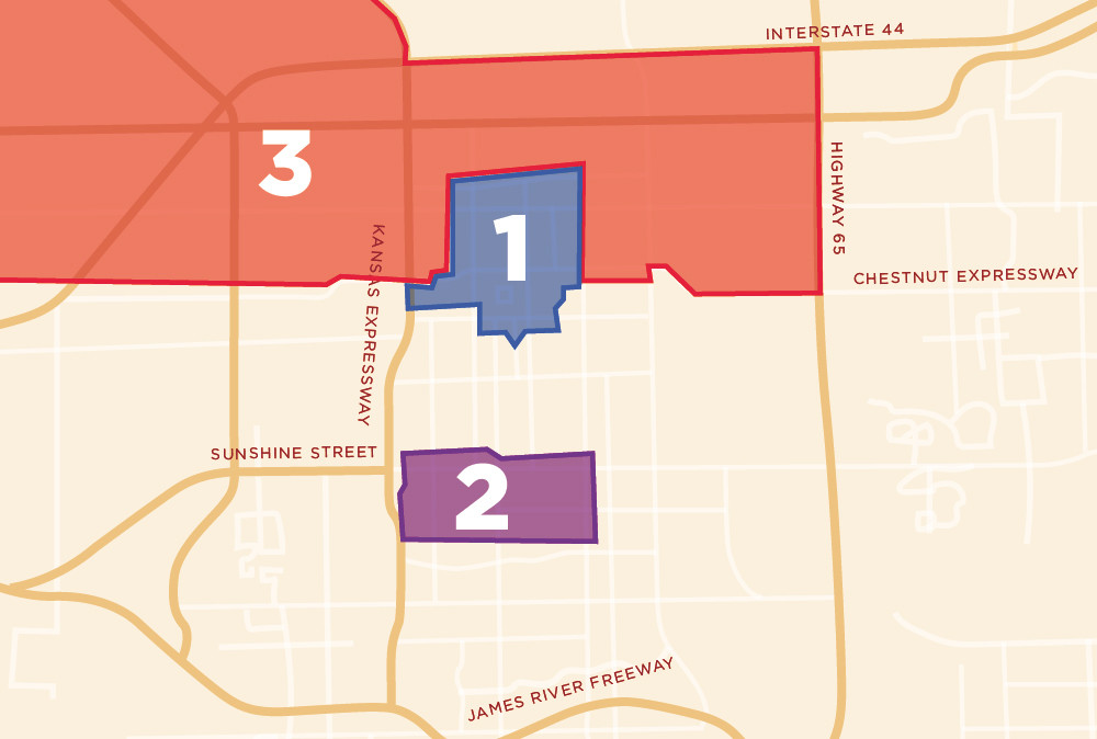 PRIMED FOR DEVELOPMENT: The city of Springfield is seeking approval for three opportunity zones, shown in the representative buildings that follow.