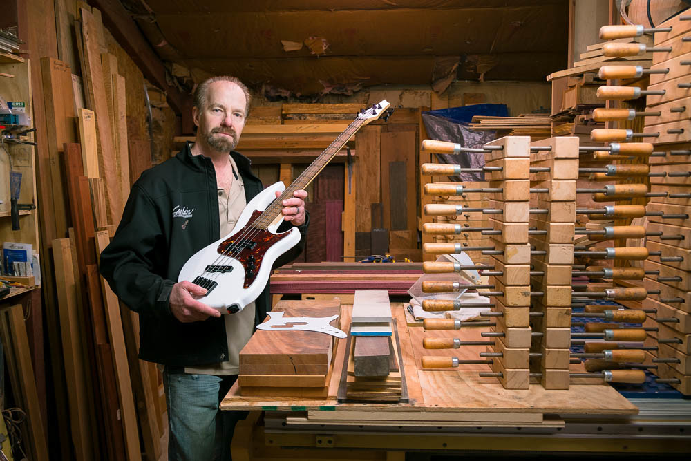 ART WORKS: Out of multiple vendors nationwide, Bill Conklin works with two Springfield-area wood suppliers to piece together his guitars.