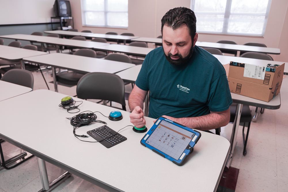 Inspired by a course at Cox College, Matt Brewer uses technology to help pediatric patients have access to smart devices.