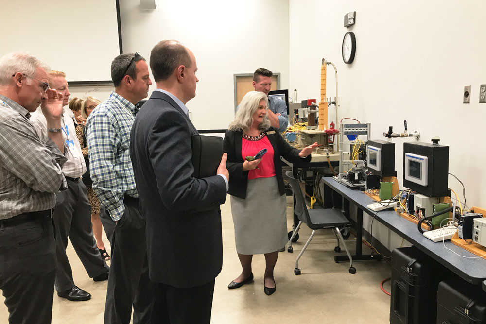 CITY STUDY: The delegation for the Springfield chamber’s Community Leadership Visit tours the Wacker Institute at Chattanooga State Community College.