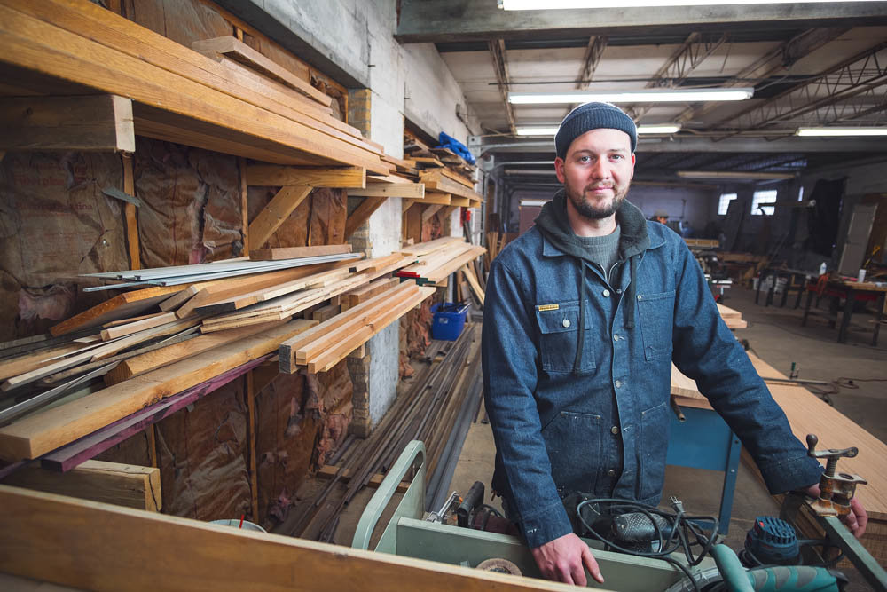 HANDMADE: From his shop near downtown, Dustin Stewart makes custom furniture.