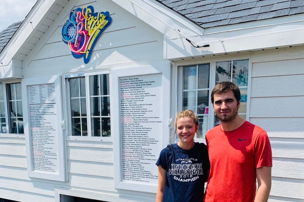 New ownership is in place for the Sno Biz franchise in Springfield, with siblings, from left, Carrington and Kyler Peace purchasing the business from Tim and Kas Clegg.